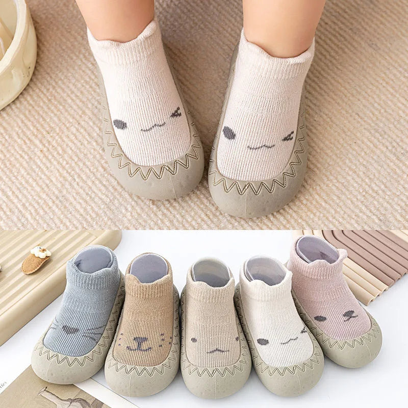 Baby Socks Shoes Baby Cute Cartoon Shoes Kids Boy Rubber Sole Child Floor Sneaker Toddler Girls First Walker Shoes For Newborns