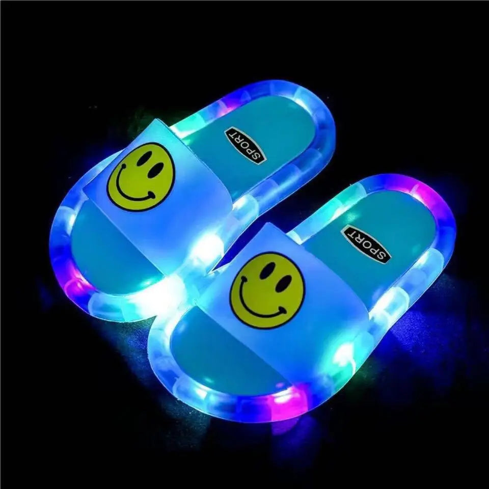 Children's Casual Shoes Baby Glowing Slippers Boys Girls Summer Beach Shoes Cute Avocado Kids LED Slippers Princess Sandals