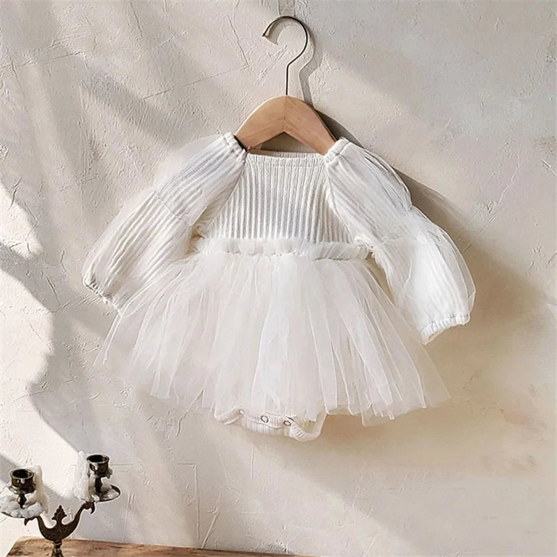 Spring Autumn Baby Girl Clothes Baby Girl Party Dress Baby Girl Romper Cute Infant Birthday Party Dress