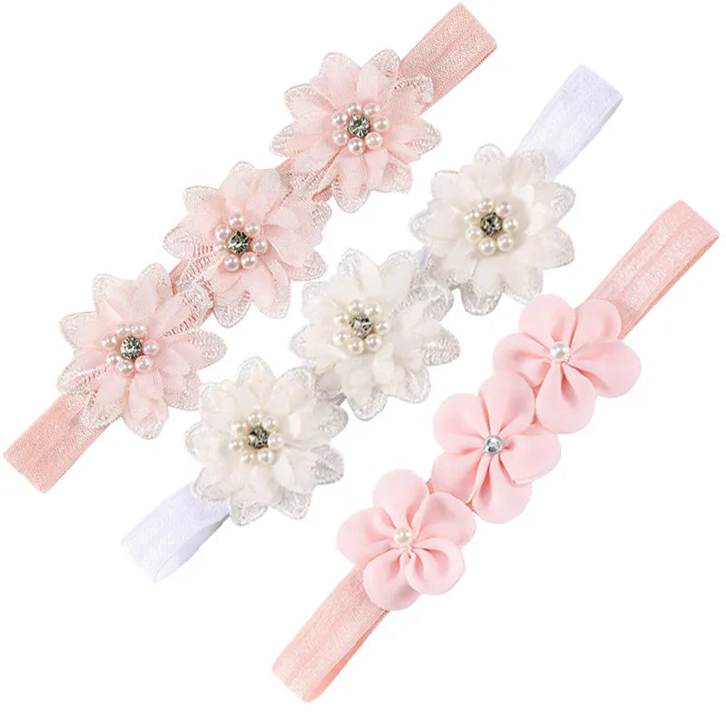 Baby Accessories 3Pcs/set Baby Girls Boys Headbands Toddler Hair Band Solid Newborn Bow Headwear Photo Props Kids Gifts