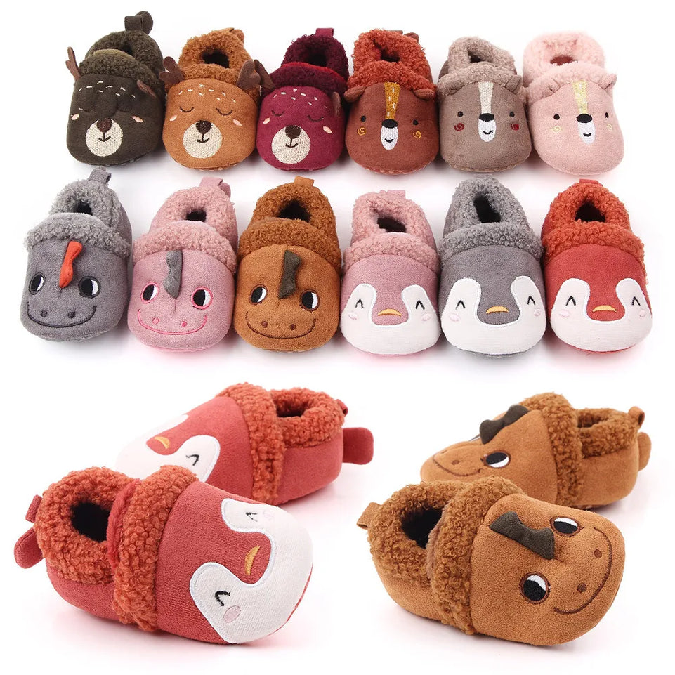 Winter baby cotton shoes cartoon non-slip soft sole baby toddler shoes baby thick slippers girl boy toddler shoes