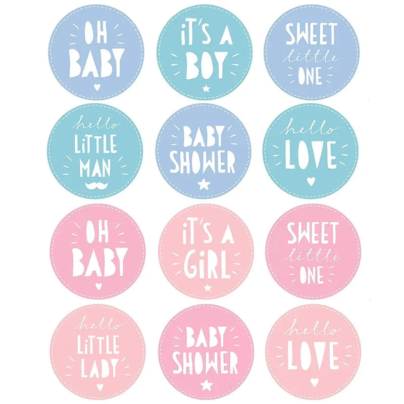 24/48pcs It Is A Boy/girl Stickers Decoration Baby Shower OH Baby Boy or Girl Vote Gift Bag Sticker for Gender Reveal Party